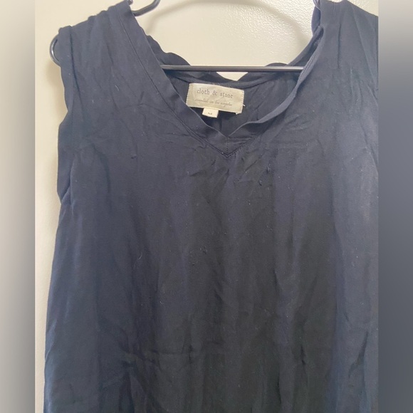 Anthropologie Cloth & Stone Medium black dress w tiny ruffles $50 - Picture 5 of 5